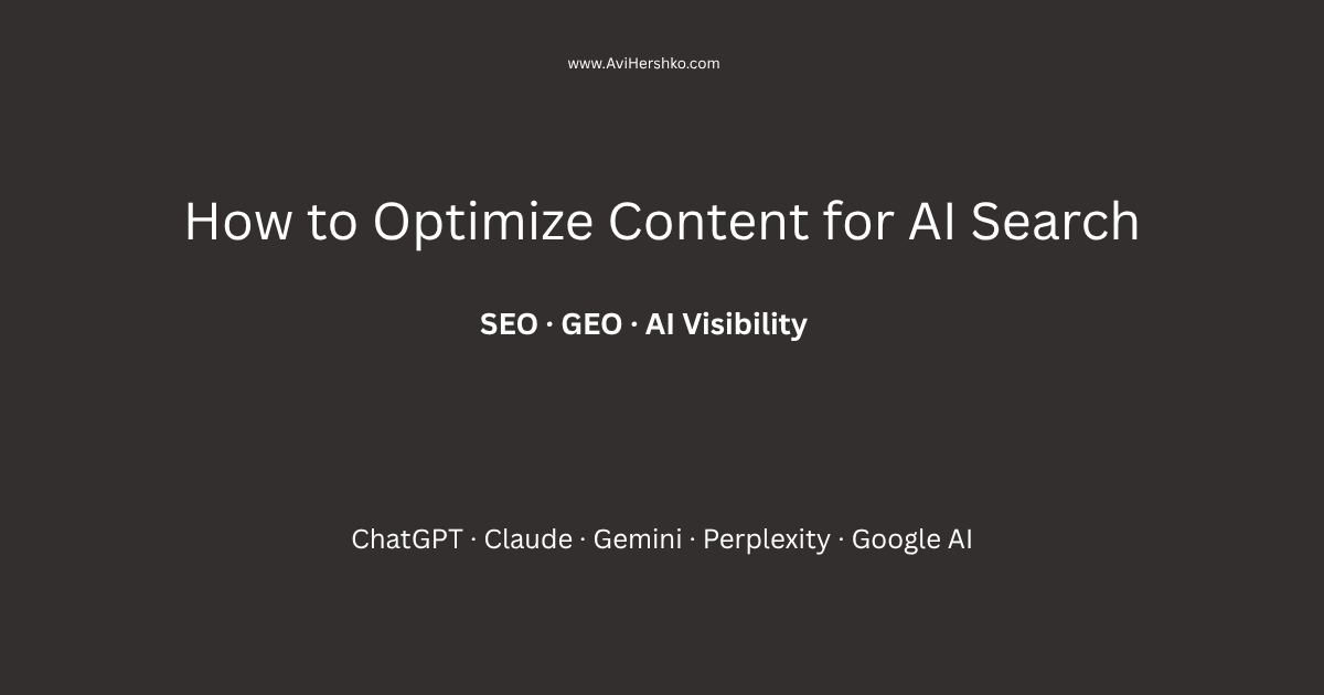 How to Optimize Content for AI Search
